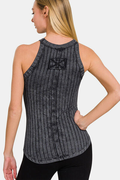 The Ribbed Grecian Neck Tank is a stylish and versatile piece that is perfect for any occasion. With its ribbed fabric and Grecian-inspired neckline, this tank top exudes elegance and sophistication.