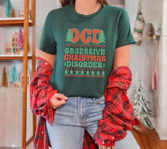 OCD Christmas Tshirt unisex green 