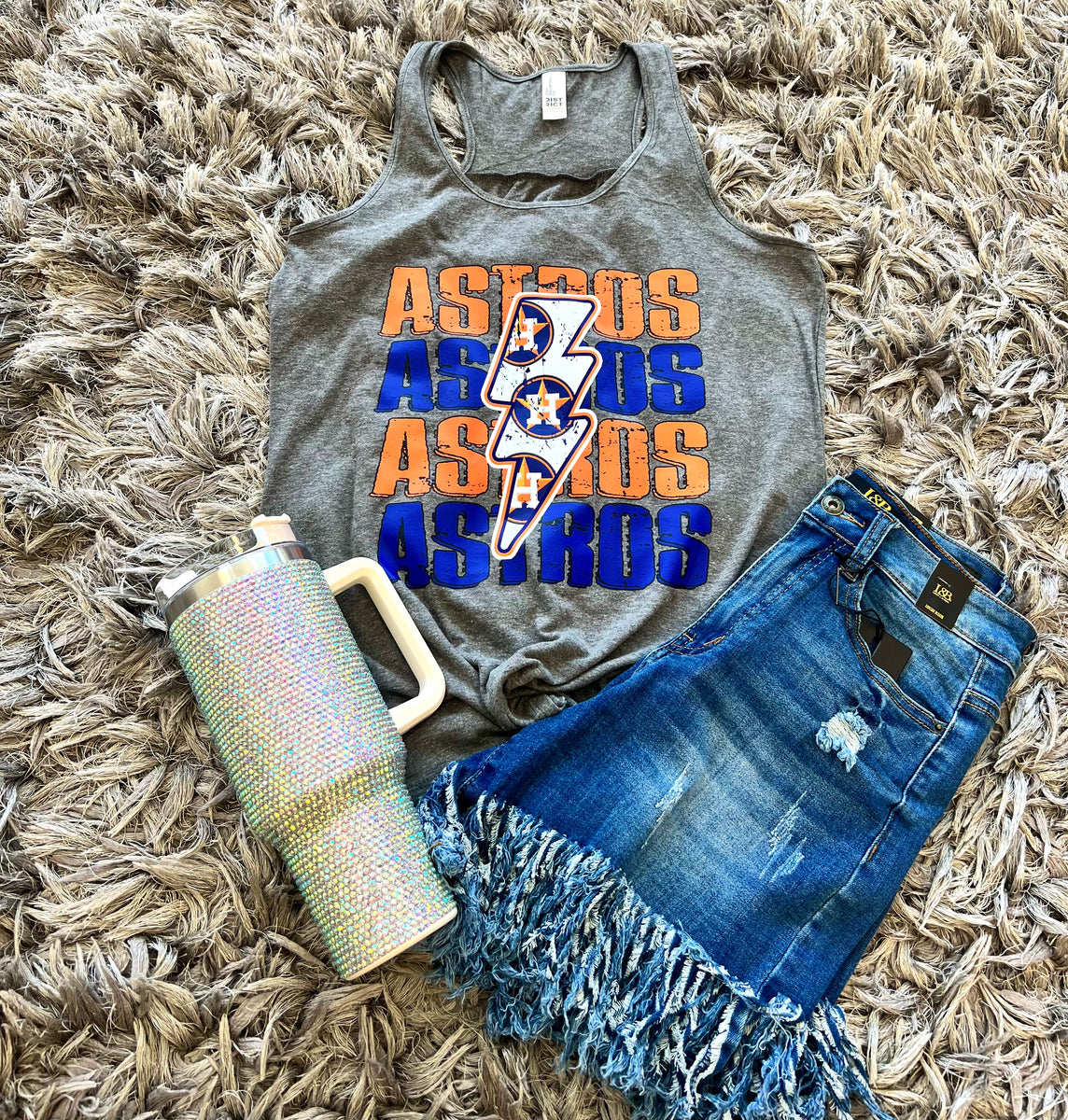 Houston Astros Tank-White Bolt – #NOFILTERSISTERS