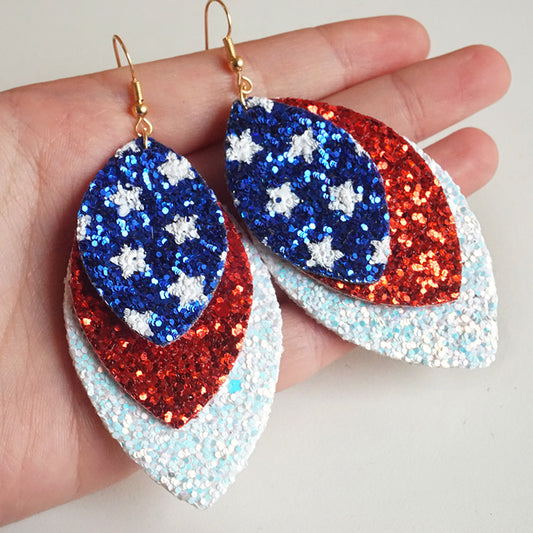 American Woman 3 layer earrings