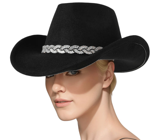 Cowgirl Bling Rim Hat-Black PRE ORDER