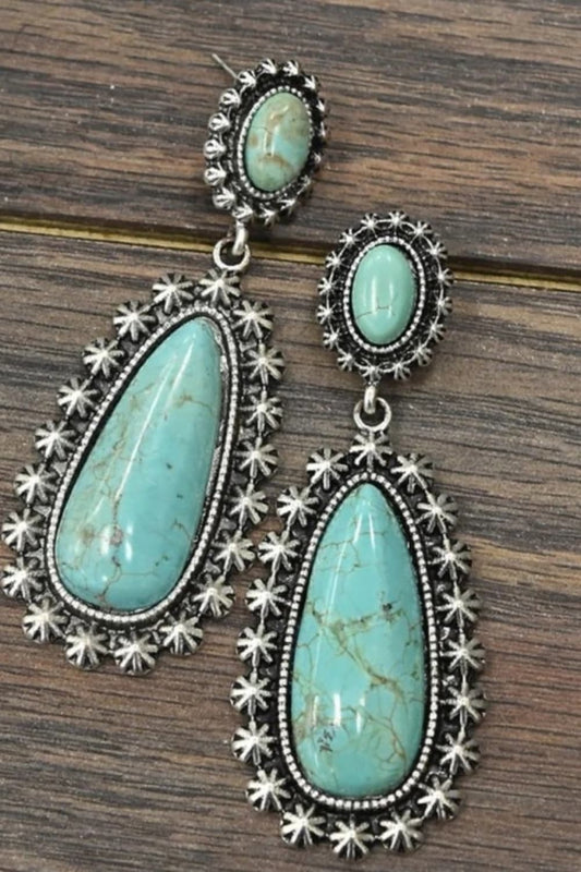 Turquoise Cowgirl Star Earrings