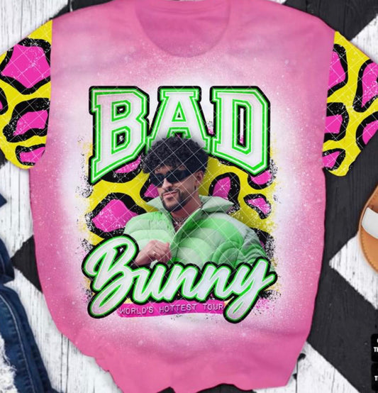 With our Bad Bunny Pink Graphic Tee in Pink, you can enter the universe of fashion! 🐰💖 A must-have for any Bad Bunny fan