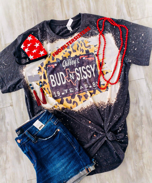 Spice up your look with the Bud N Sissy Bleach Tee! 🌟 Bleach design for a funky edge tee. Comfort and fashion, perfect unisex fit is true sizing. Unisex Tee. Unisex Fit, True to Size . Sizes S,M,L,XL,2XL,3XL.