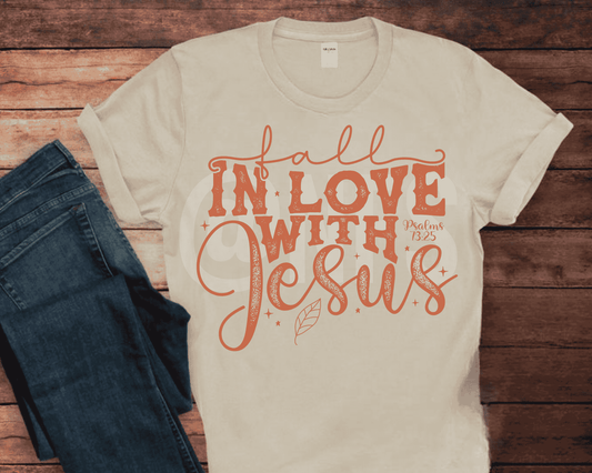 Fall in love with faith and fashion with our 'Fall In Love With Jesus' shirt in Peach