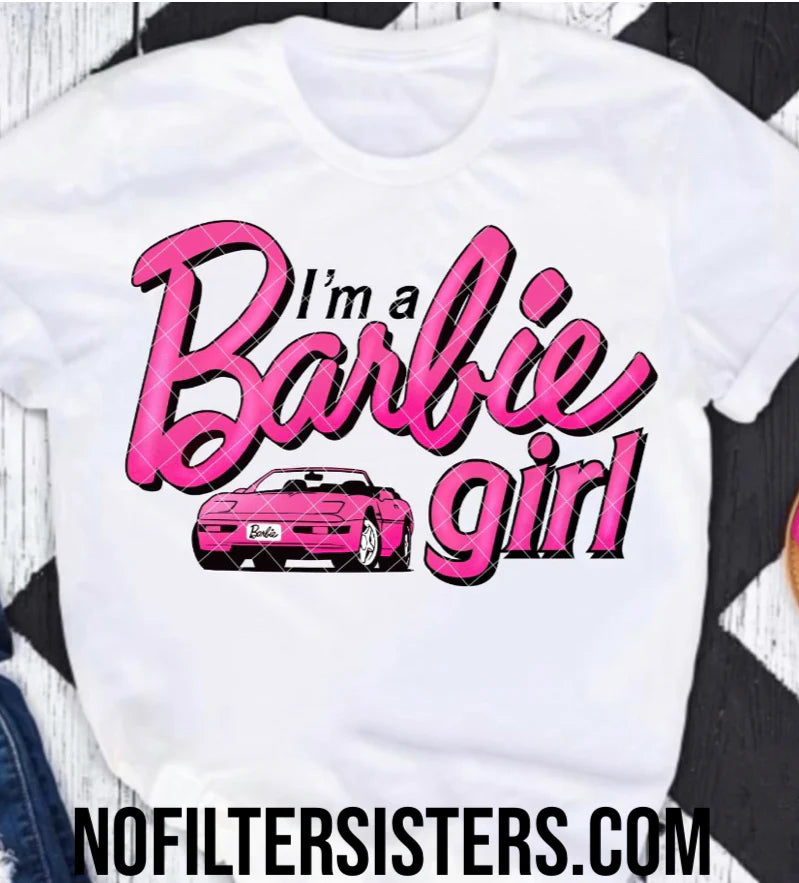 t-shirt com as citações de eu sou uma barbie girl - TenStickers