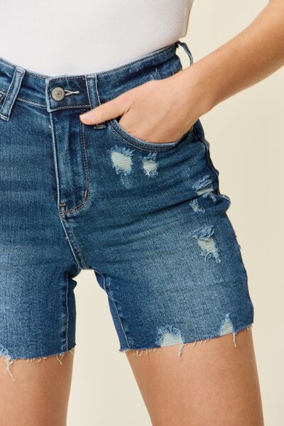 This Tummy Control High Waist Denim Shorts Created from the type of denim that that provides both support and shaping for your tummy yet remaining comfortable and stylish this tummy control high waisted denim shorts is what you need