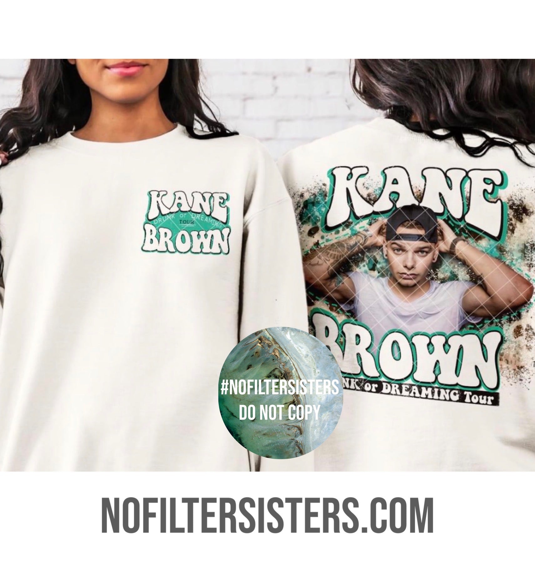 Kane Brown Tour Graphic Tee Starting at $26.95 add $6 if want crewneck sweater. Please allow 3-4 business days. Available in sizes Small - 4XL