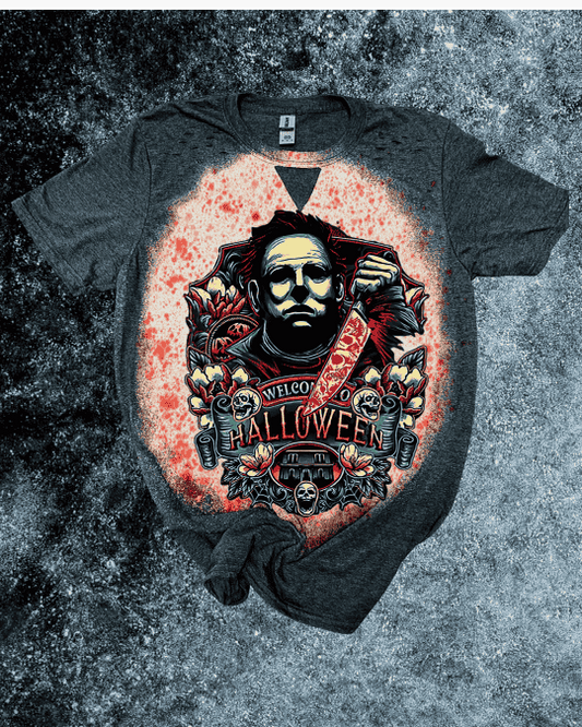 Take a step into the horror world with our Keyhole Michael Myers Distressed Graphic Tee. 🎃🔪 This vintage-inspired tee features a distressed design to give it that worn look. A must-have for horror fans, unisex and true to size. True to size, Unisex Fit. Available in sizes small-3X. 