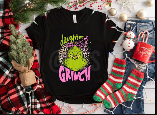 Kids Grinch Shirt - 'Daughter of a Grinch Tee' - the perfect choice for kids' Grinch shirts this holiday season! With its captivating design