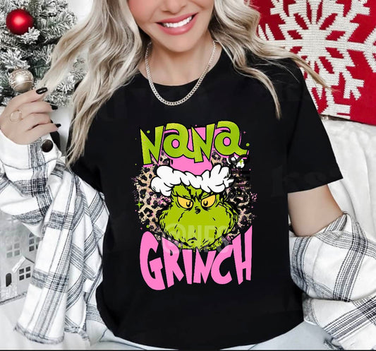 Nana Grinch Tee - christmas tshirt 