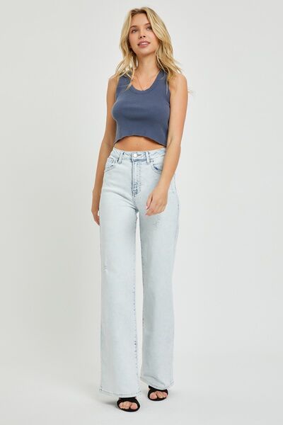 Introducing our Ultra High Waist Wide Leg Jeans: a bold and contemporary choice for fashion-forward individuals. The ultra high waist design effortlessly enhances your silhouette, emphasizing your curves with a flattering elongating effect. With their wide leg style, these jeans exude both sophistication and drama, ensuring a chic and on-trend appearance.