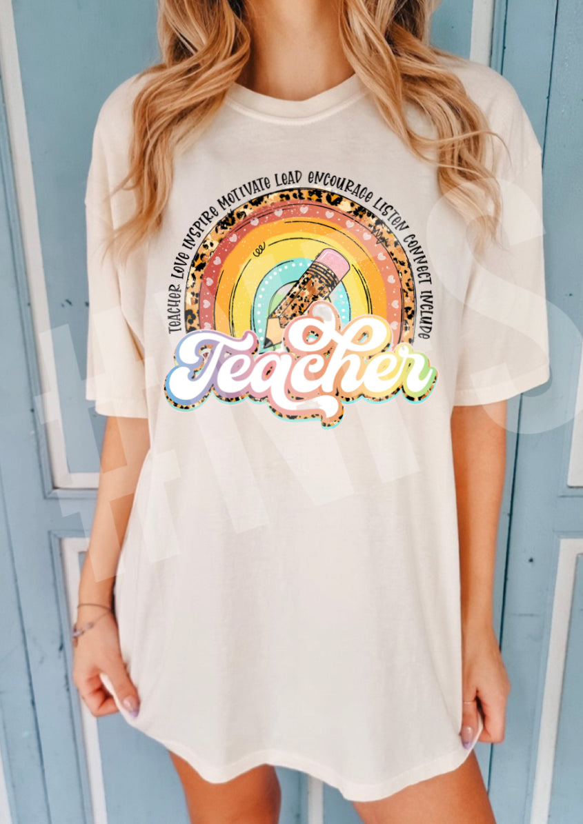 The Cool Teacher Rainbow T-shirt For Women