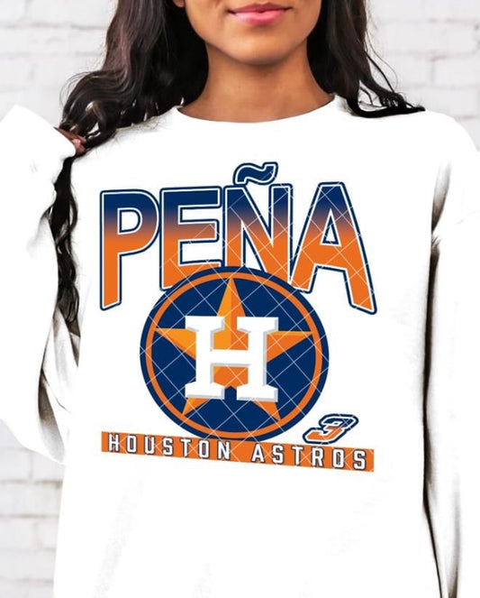 This limited edition Astros Pena Vintage Graphic tee is a must-have for any Pena fan. Crafted with a unique vintage design, this shirt showcases your team pride in a stylish and unique way. Made with high-quality materials, this tee is comfortable and durable, perfect for any occasion. Get yours now before they're all gone!