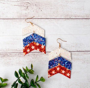Party in the USA Chevron Earrings