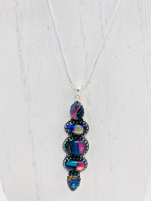 Queen Exotic Dichroic Sterling Silver Necklace