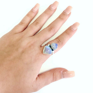 Majestic Fairy Tale Sterling Moonstone Ring-Size 8