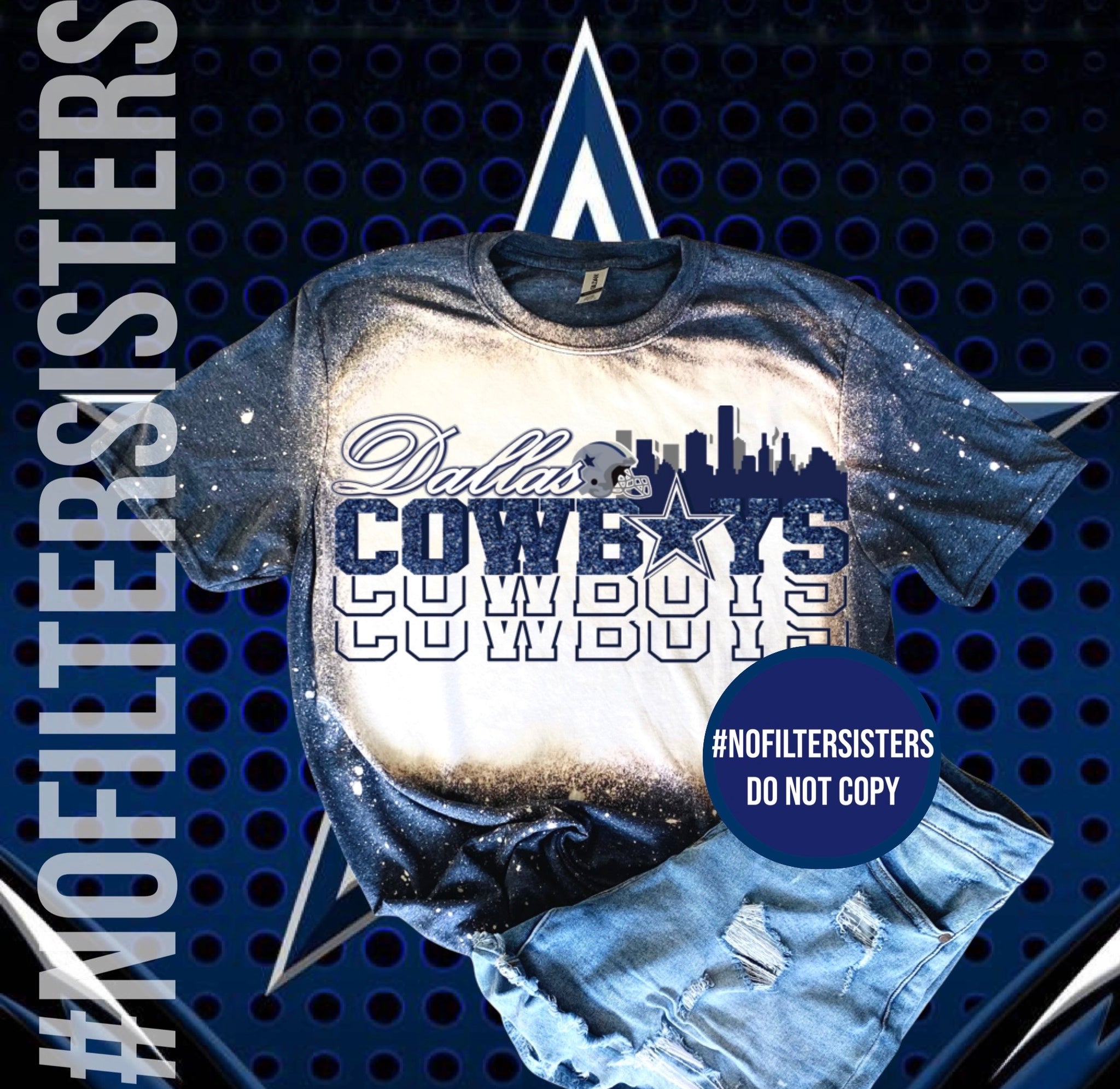 Next Play Tees Dallas Cowboys Football Star NFL Sublimated Bleached T-Shirt Unisex 2XL / Yellow