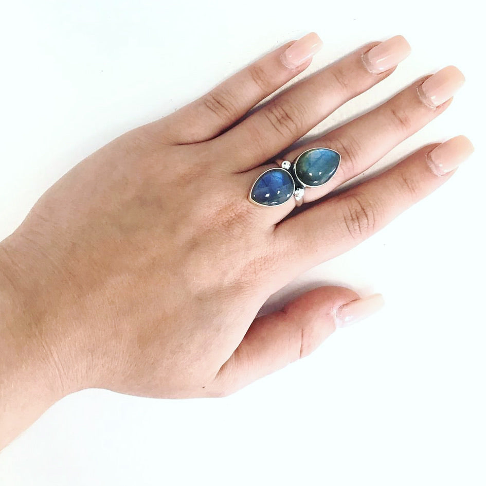 Labradorite Queen Sterling Ring-Size 7