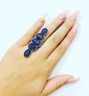 Queen Exotic Dichroic Adjustable Sterling Ring