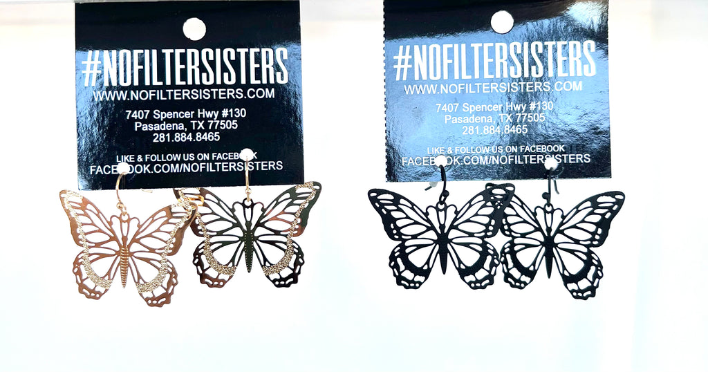 Filigree Butterfly Dangle Earrings